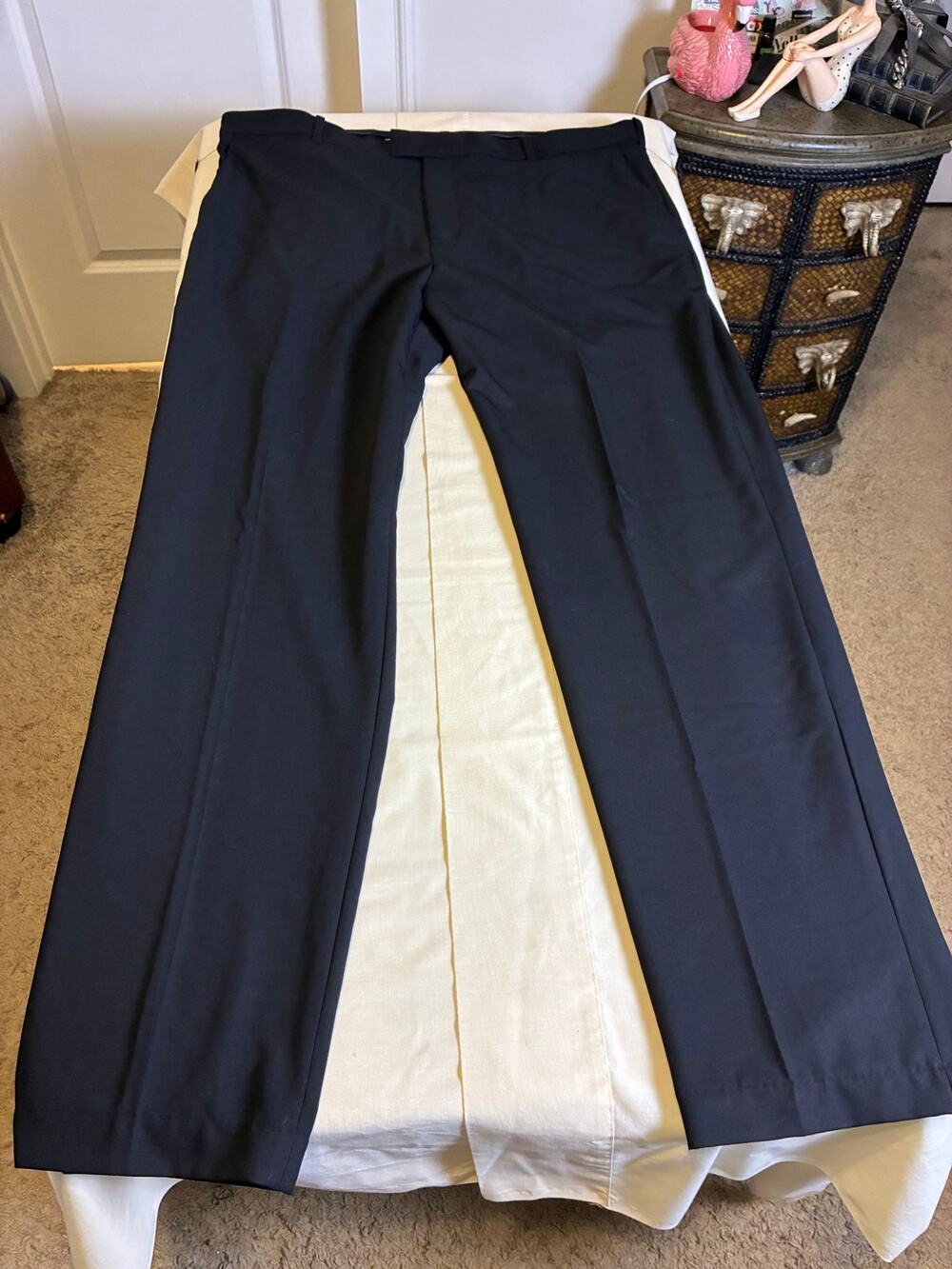 Van Heusen Flex Dress Pants Mens 40x34 Black Straight Fit Stretch NWT